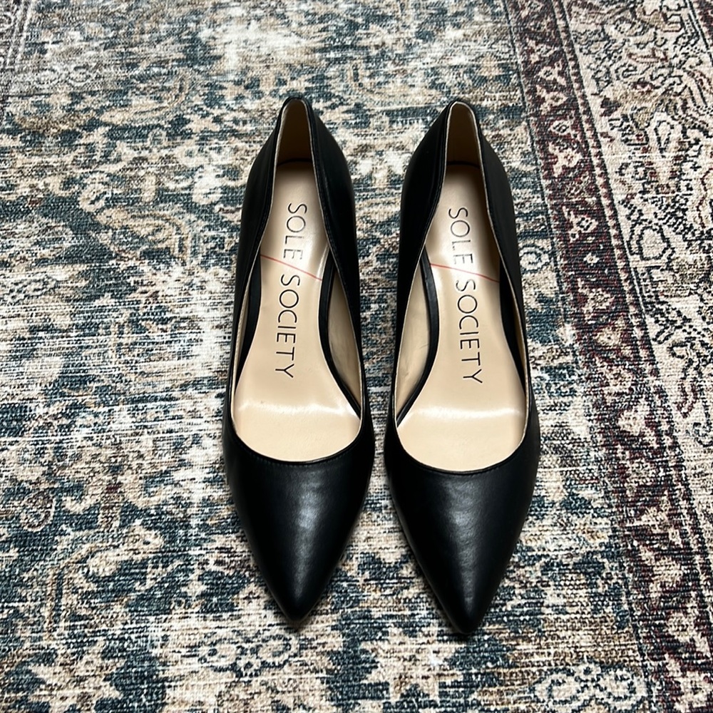 Sole Society Black Pointed Toe Heel